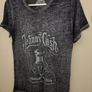 Gray Short Sleeve Tee with Vintage Design